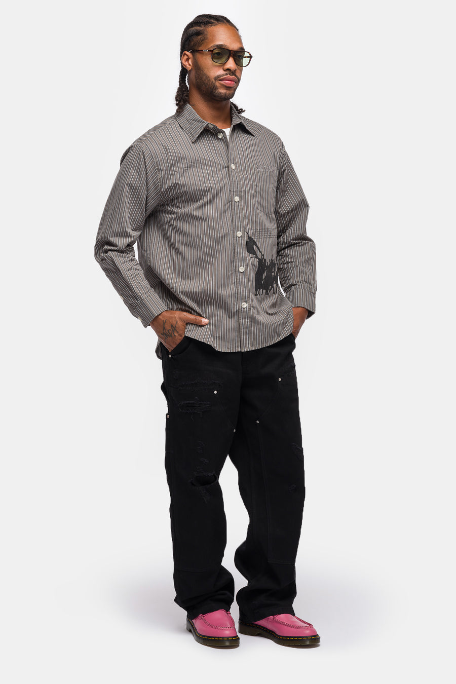 Basketcase Gallery Riot Button Up Shirt in Green - Notre