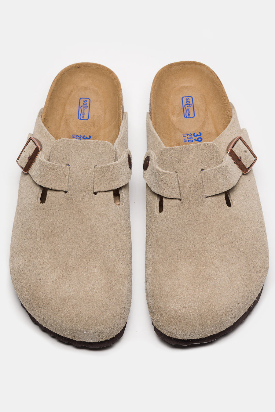 Birkenstock Boston Narrow Fit Mule in Taupe - Notre