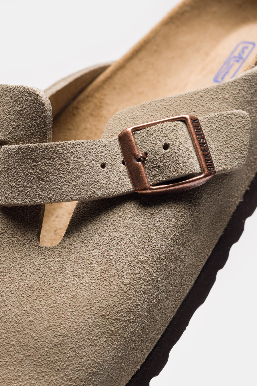 Birkenstock Boston Narrow Fit Mule in Taupe - Notre