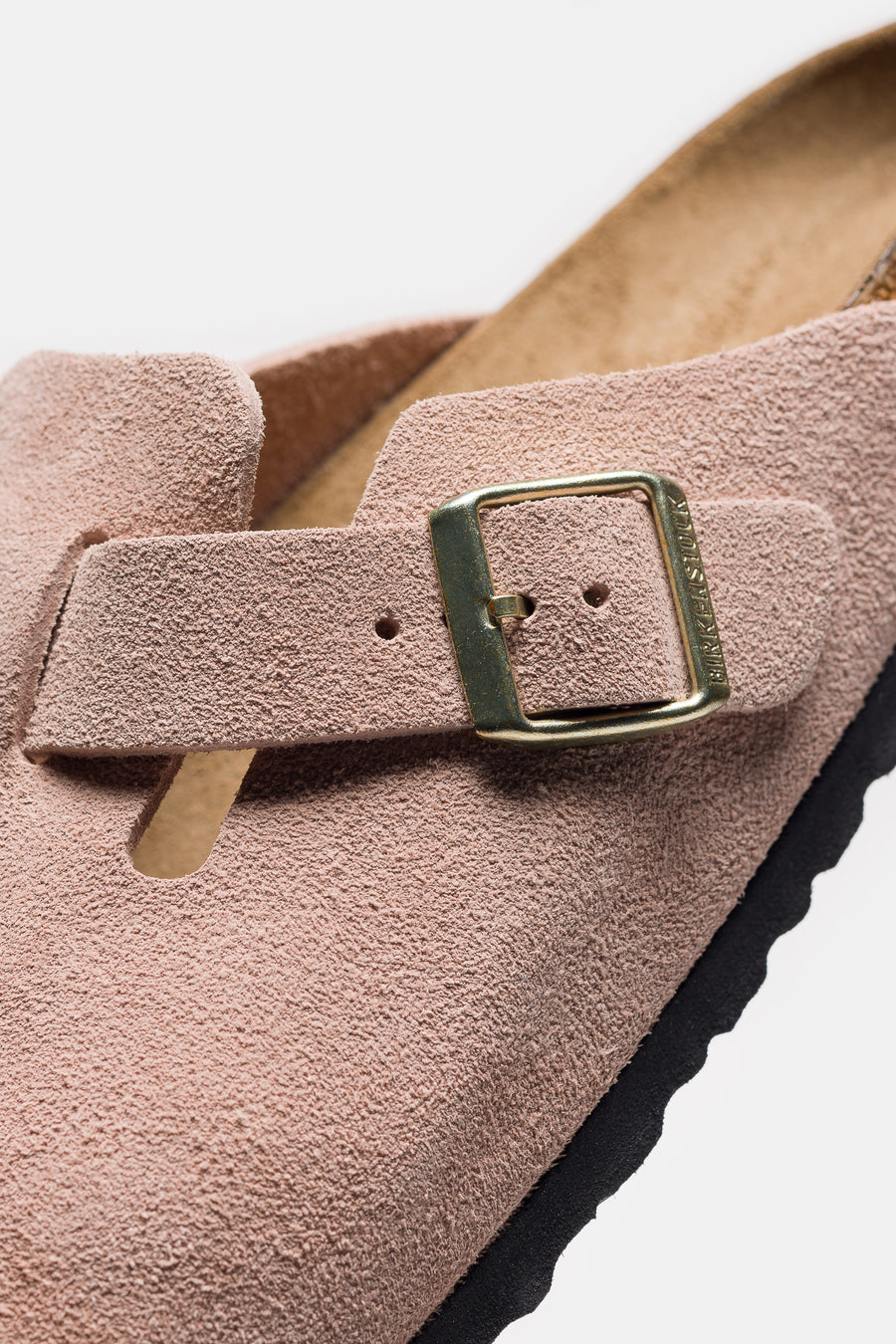 Birkenstock Boston Suede Mule in Light Rose - Notre