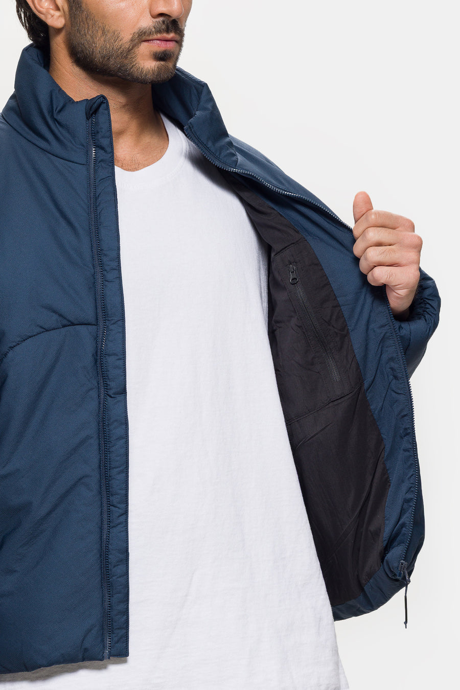 Colin Meredith Stirrup Insulated Jacket in Slate Blue - Notre