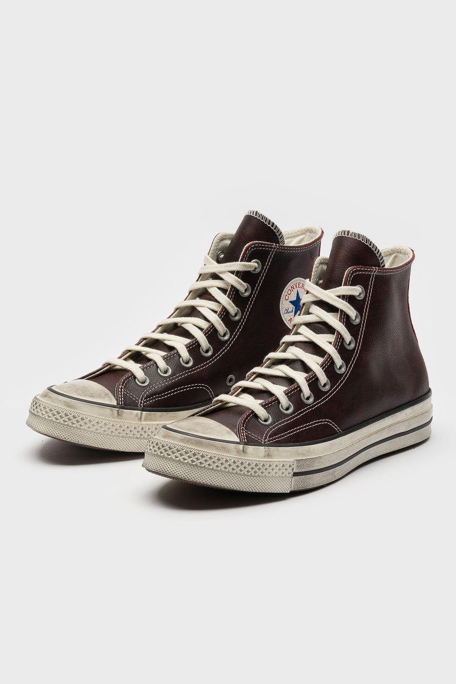 Converse Chuck 70 Burnished Leather Sneaker in Brick Snack/Egret/Blue - Notre
