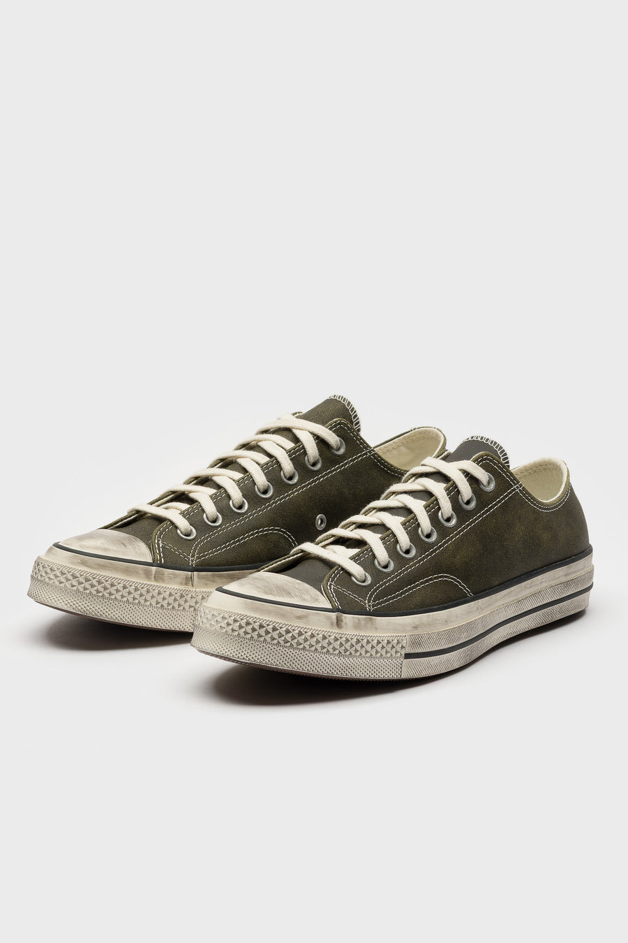 Converse Chuck 70 Ox Burnished Leather Sneaker in Moss Sauce/Egret/Black - Notre