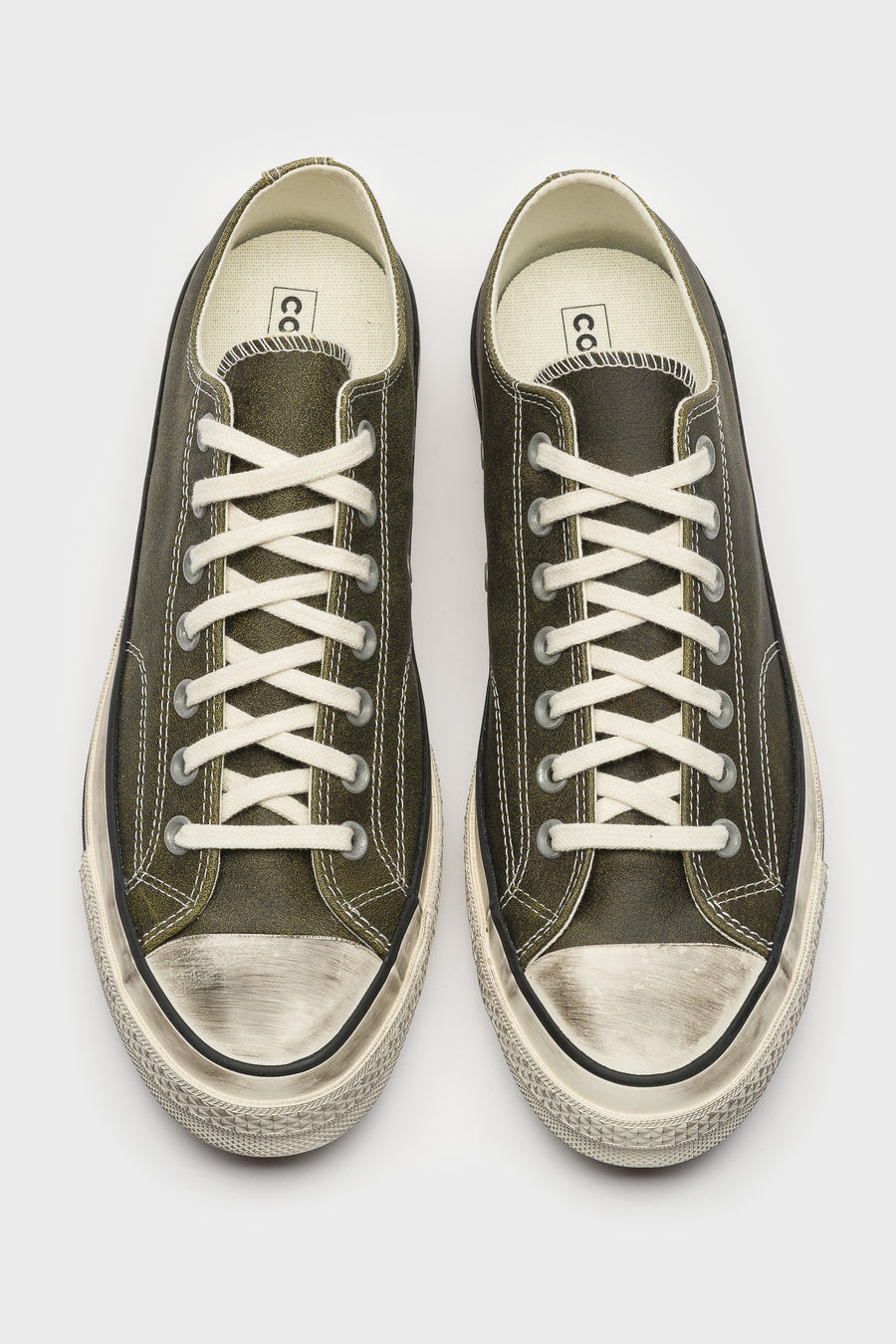 Converse Chuck 70 Ox Burnished Leather Sneaker in Moss Sauce/Egret/Black - Notre
