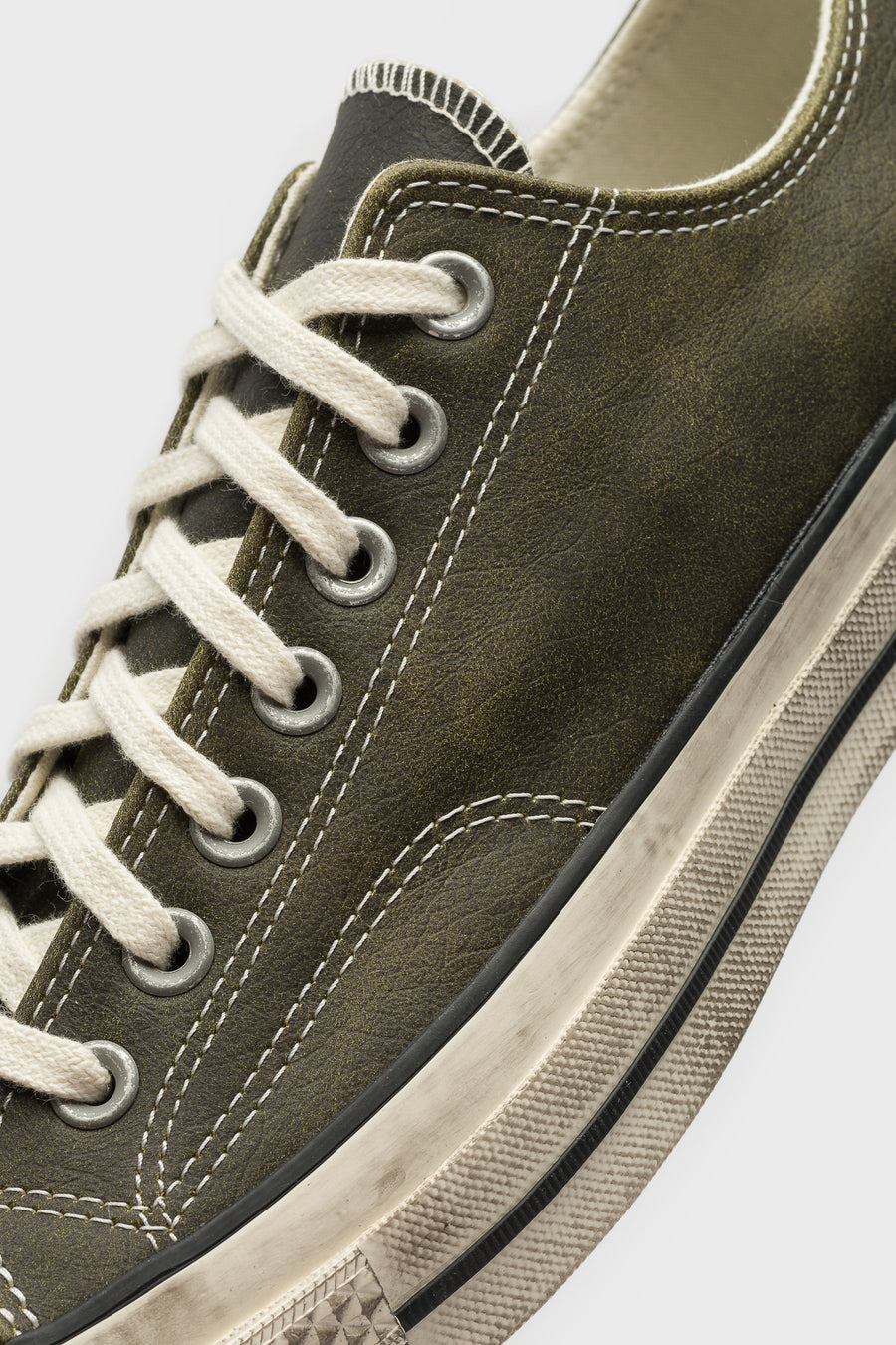 Converse Chuck 70 Ox Burnished Leather Sneaker in Moss Sauce/Egret/Black - Notre