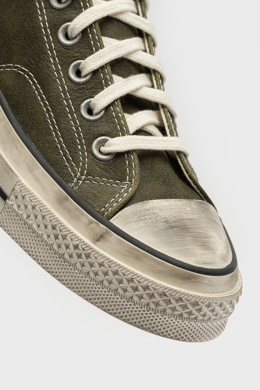 Converse Chuck 70 Ox Burnished Leather Sneaker in Moss Sauce/Egret/Black - Notre