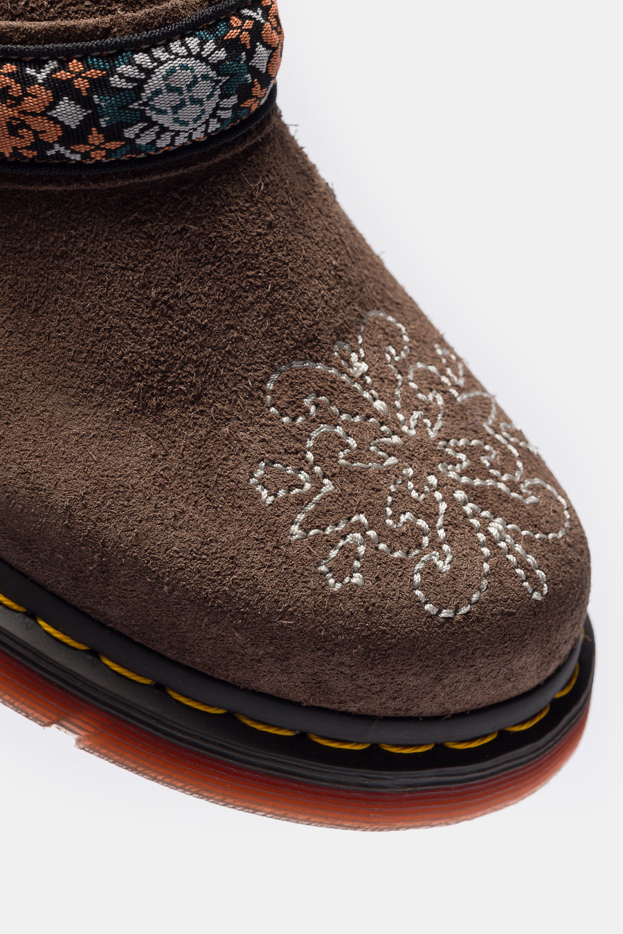Dr. Martens Isham Suede Jacquard Mule in Brown - Notre