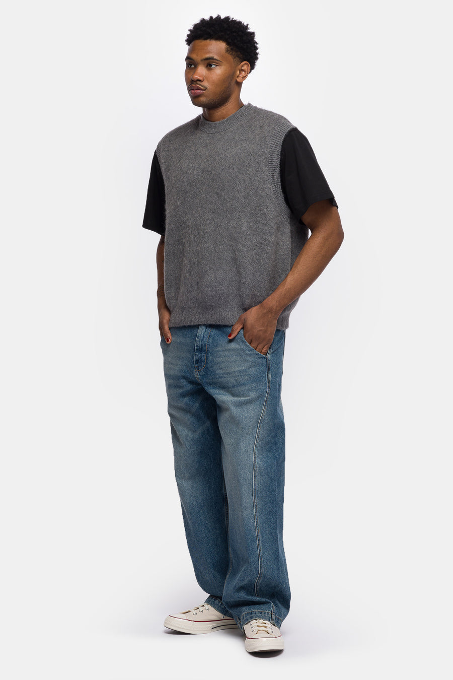 Estudio Niksen Alpaca Knit Vest in Grey - Notre