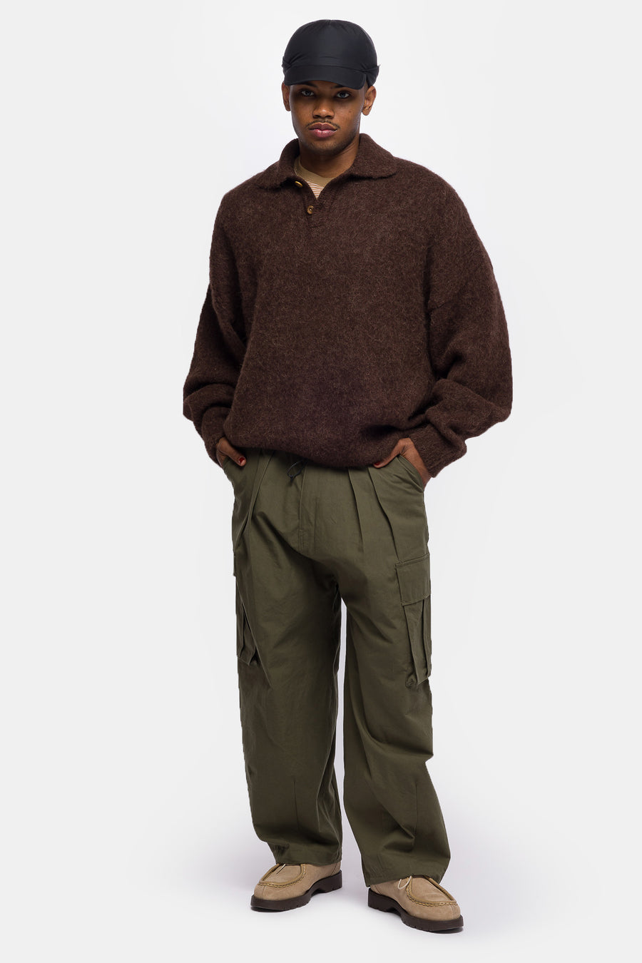 Estudio Niksen Alpaca Polo Sweater in Brown - Notre