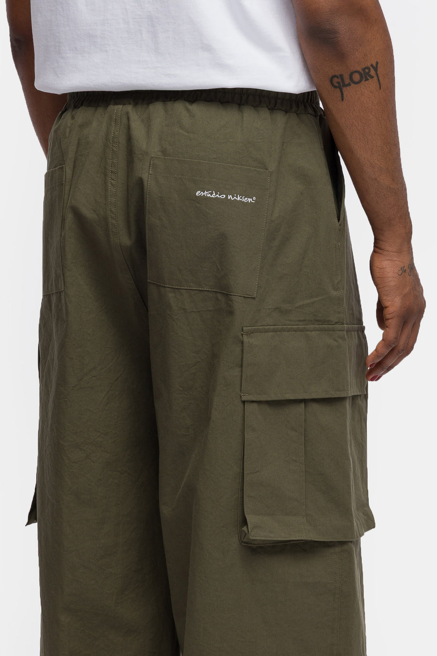 Estudio Niksen Cargo String Balloon Pant in Khaki - Notre