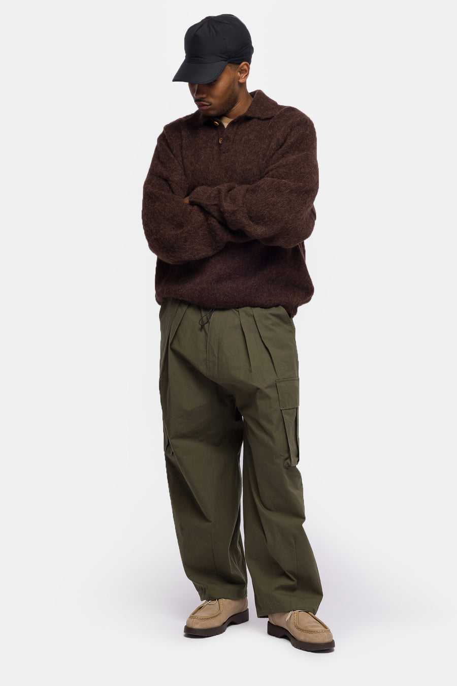 Estudio Niksen Cargo String Balloon Pant in Khaki - Notre