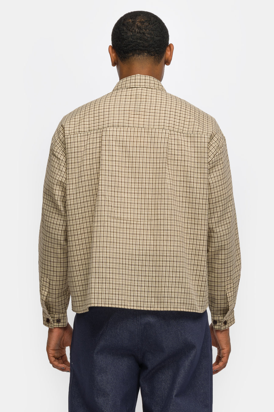 Estudio Niksen Checkered Boxy Shirt in Cream - Notre