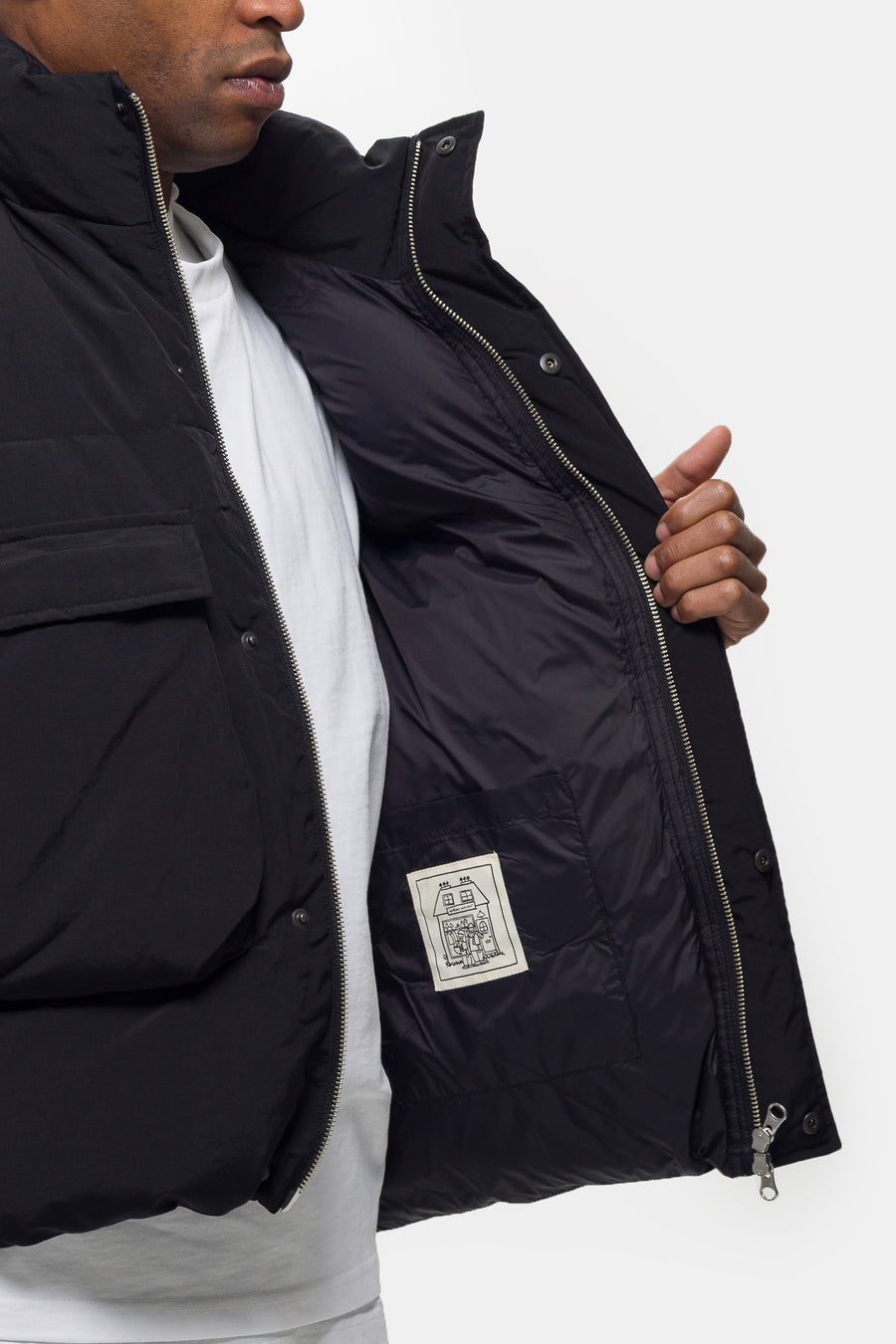 Estudio Niksen Down Puffer Vest in Black - Notre