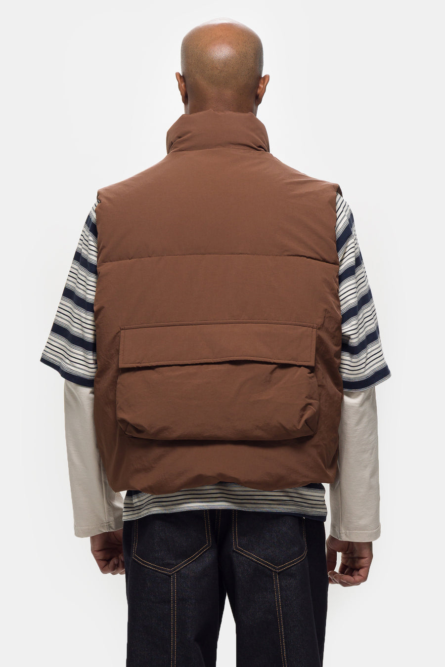 Estudio Niksen Down Puffer Vest in Dark Brown - Notre