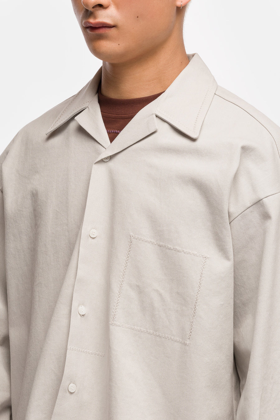 Estudio Niksen Hand Embroidered Denim Shirt in Light Denim - Notre