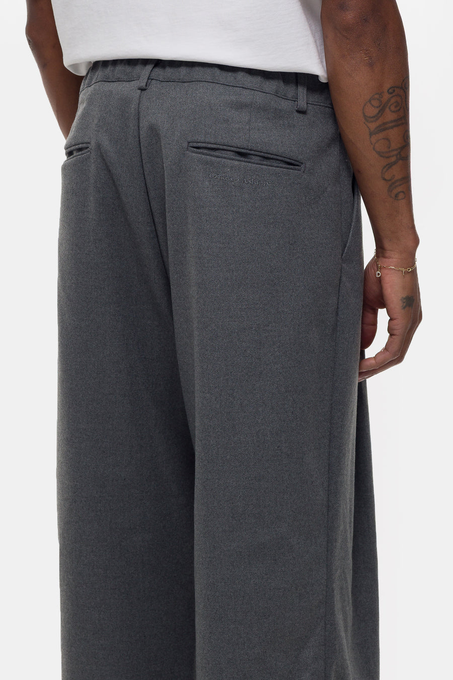 Estudio Niksen Heavyweight Pintuck Maxi Trouser in Grey - Notre