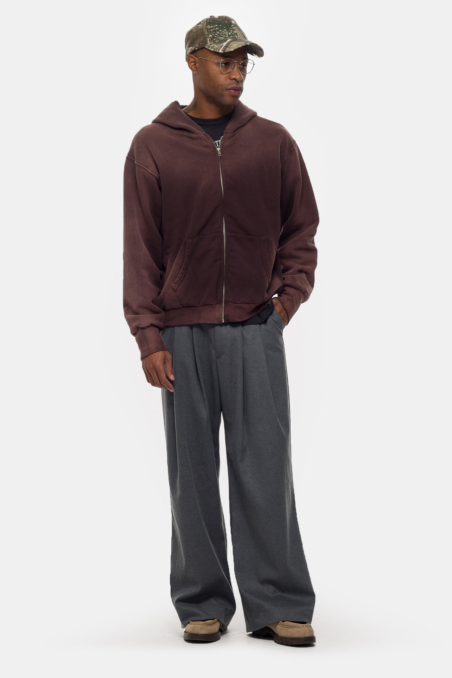 Estudio Niksen Heavyweight Pintuck Maxi Trouser in Grey - Notre