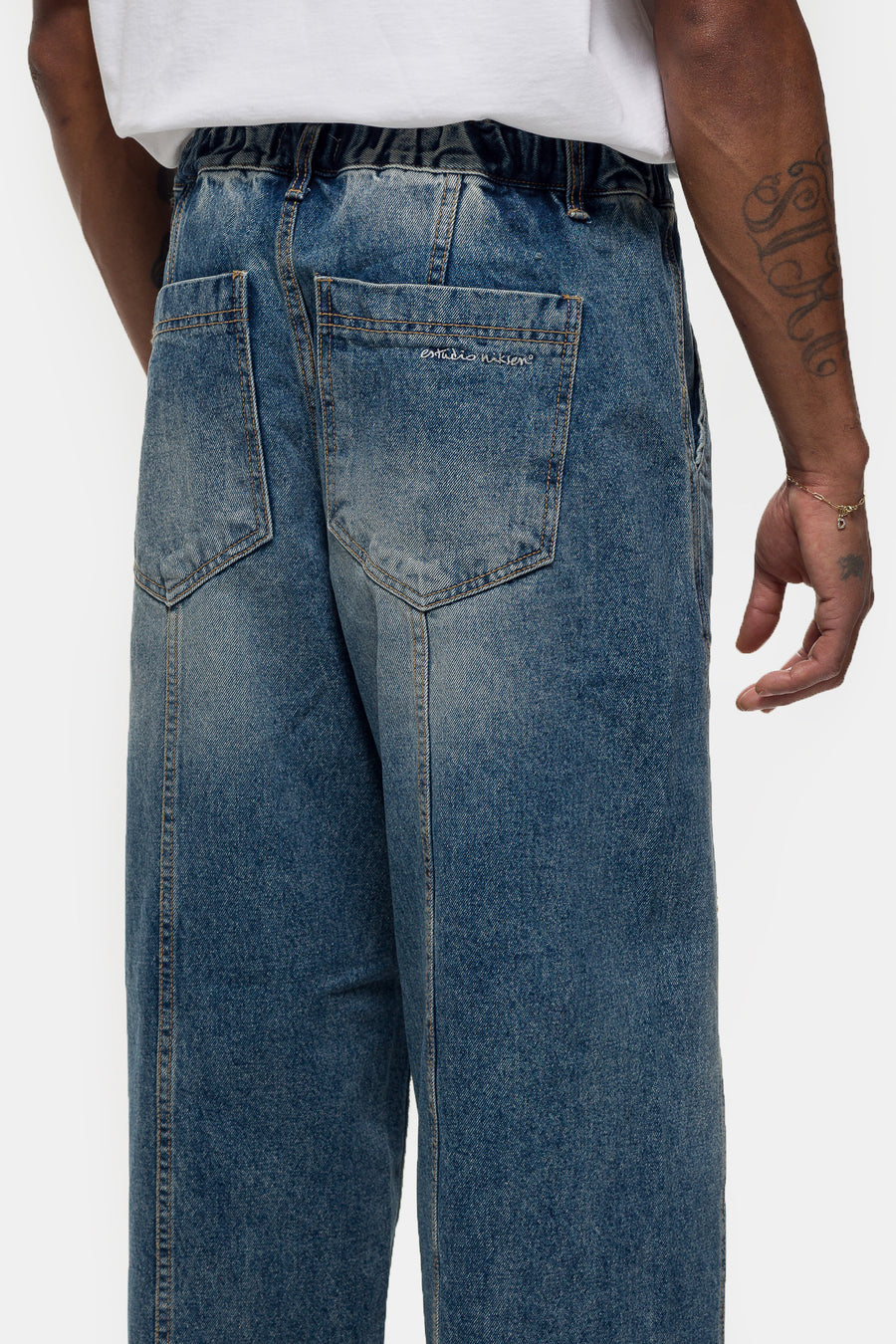Estudio Niksen In-Stitch Denim Jean in Light Blue - Notre