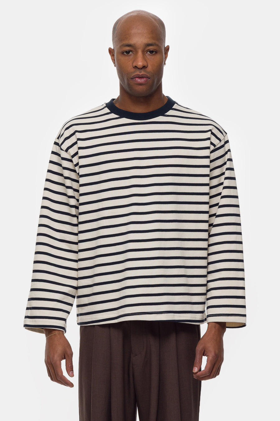 Estudio Niksen Longsleeve Stripe Top in Navy - Notre