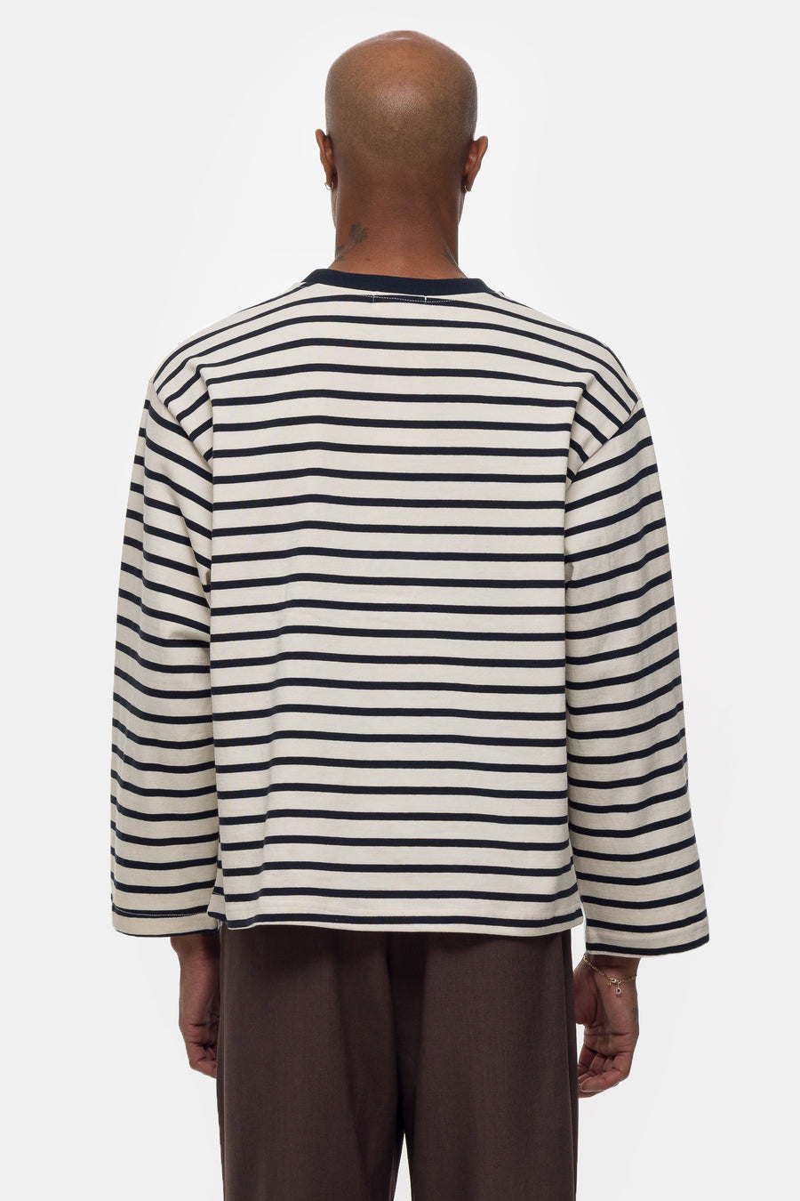 Estudio Niksen Longsleeve Stripe Top in Navy - Notre