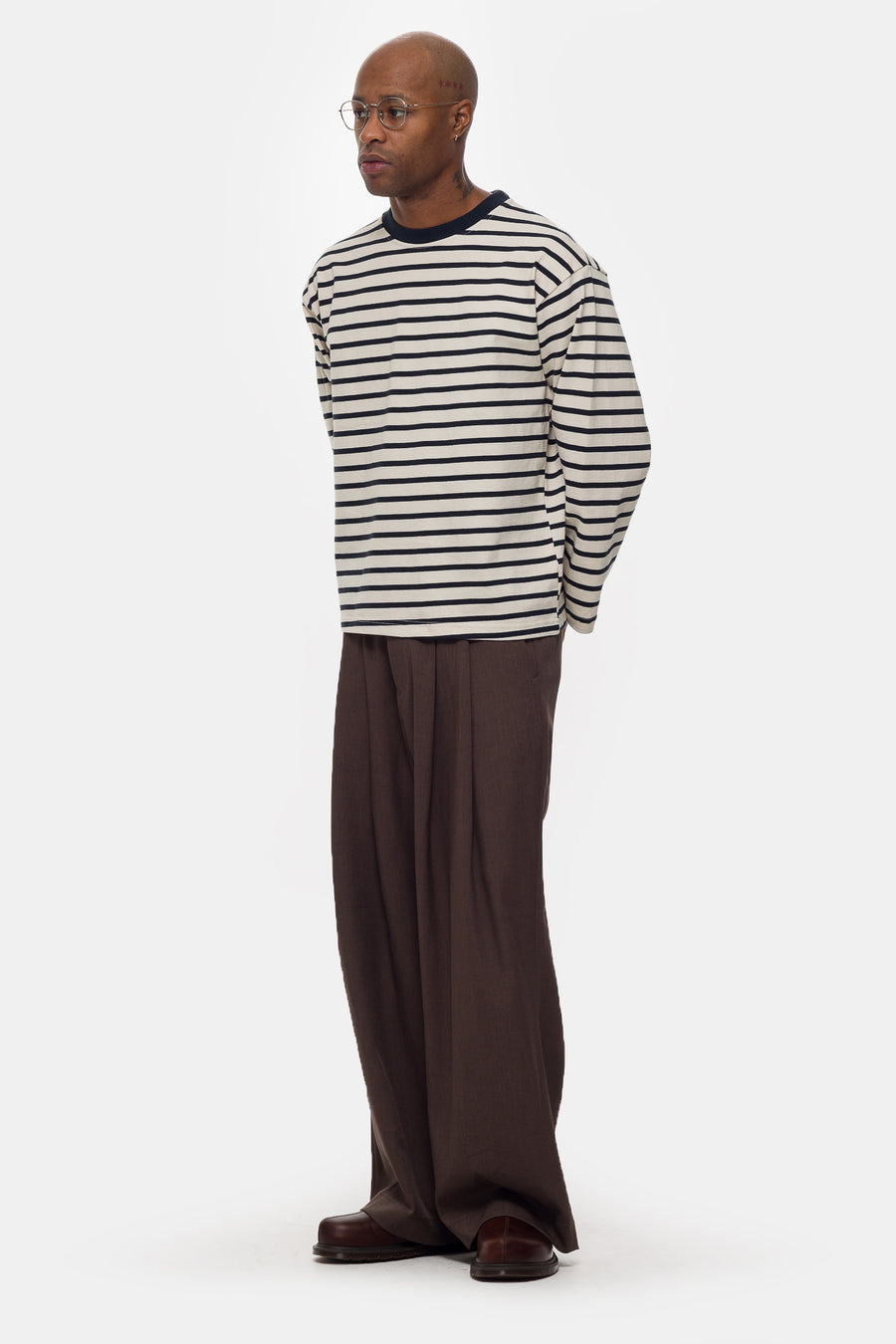 Estudio Niksen Longsleeve Stripe Top in Navy - Notre
