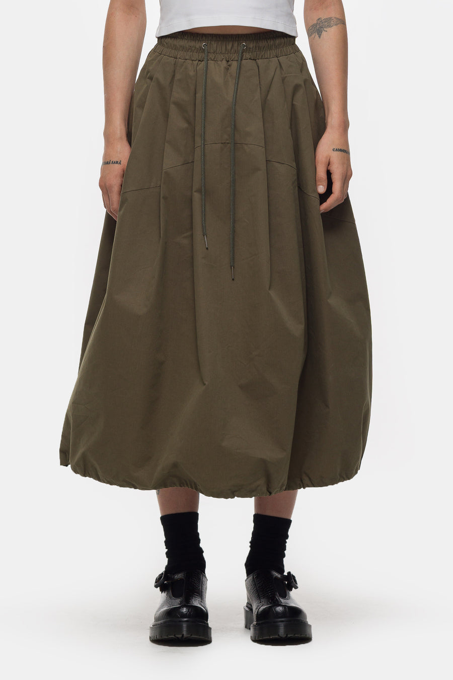 Estudio Niksen Pintuck Ballon Skirt in Khaki - Notre
