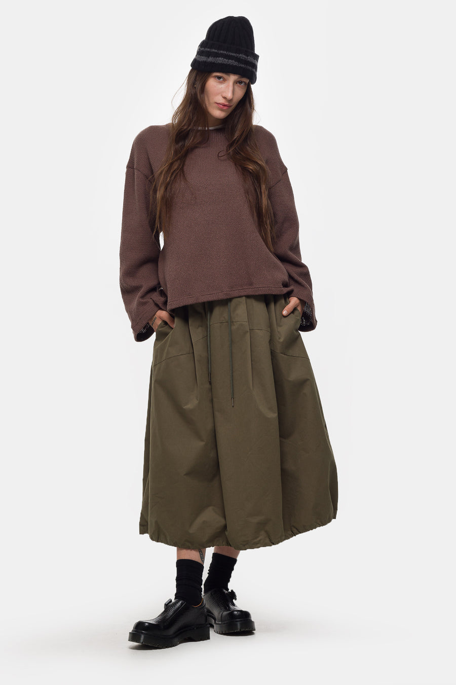 Estudio Niksen Pintuck Ballon Skirt in Khaki - Notre