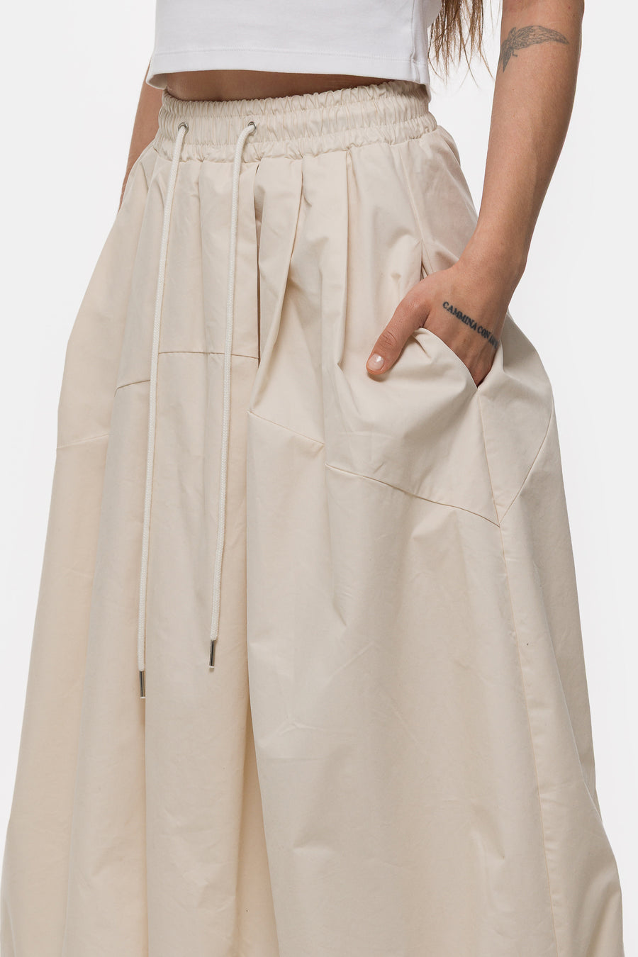 Estudio Niksen Pintuck Balloon Skirt in Ivory - Notre