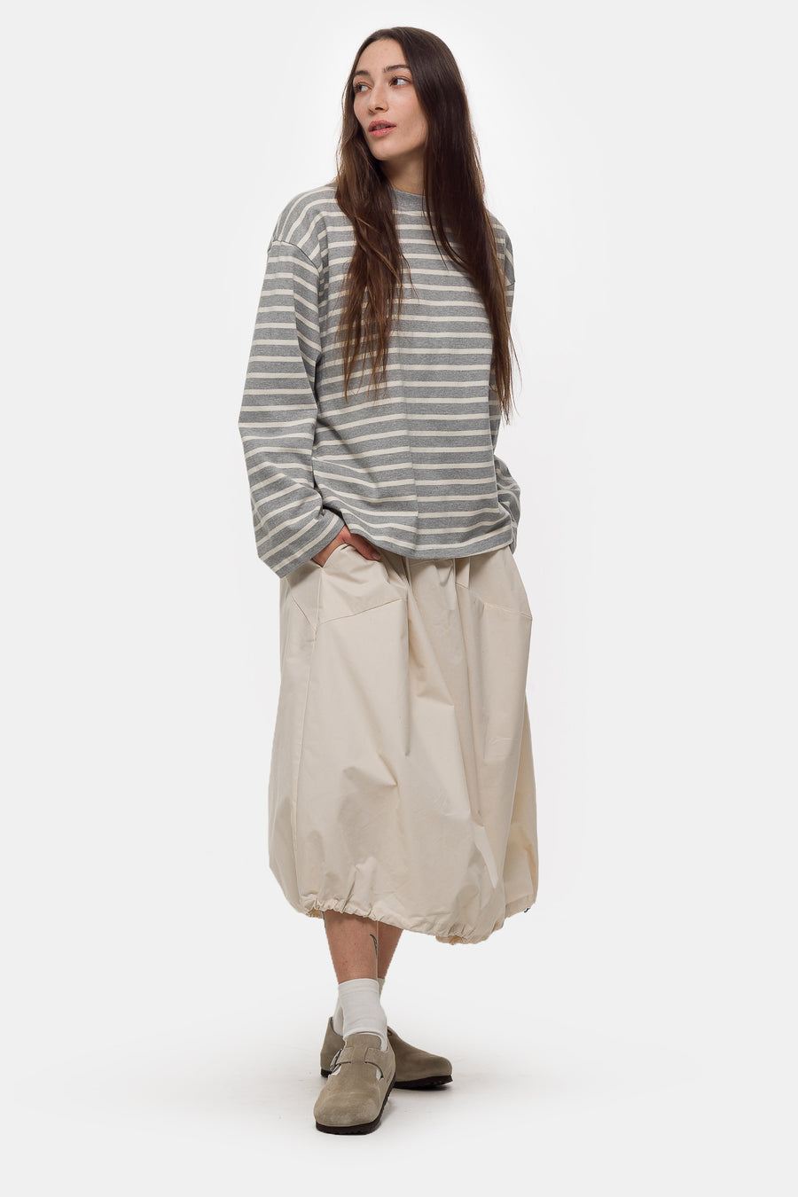 Estudio Niksen Pintuck Balloon Skirt in Ivory - Notre