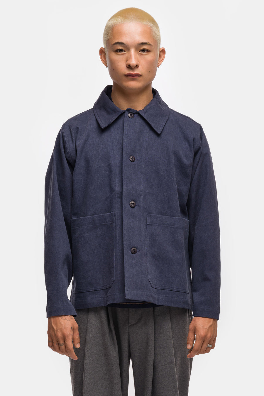 Estudio Niksen Plain Chore Jacket in Navy - Notre