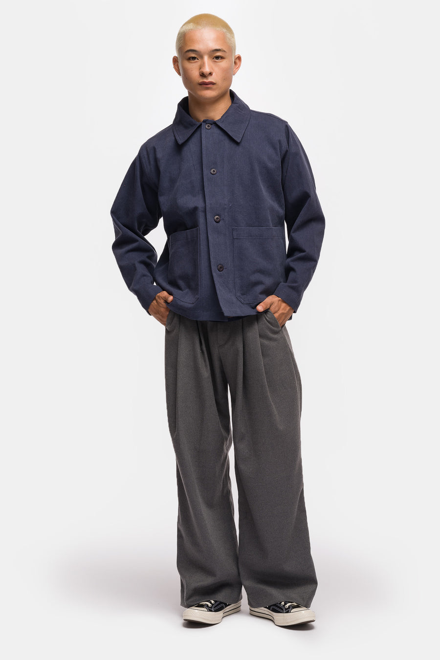 Estudio Niksen Plain Chore Jacket in Navy - Notre