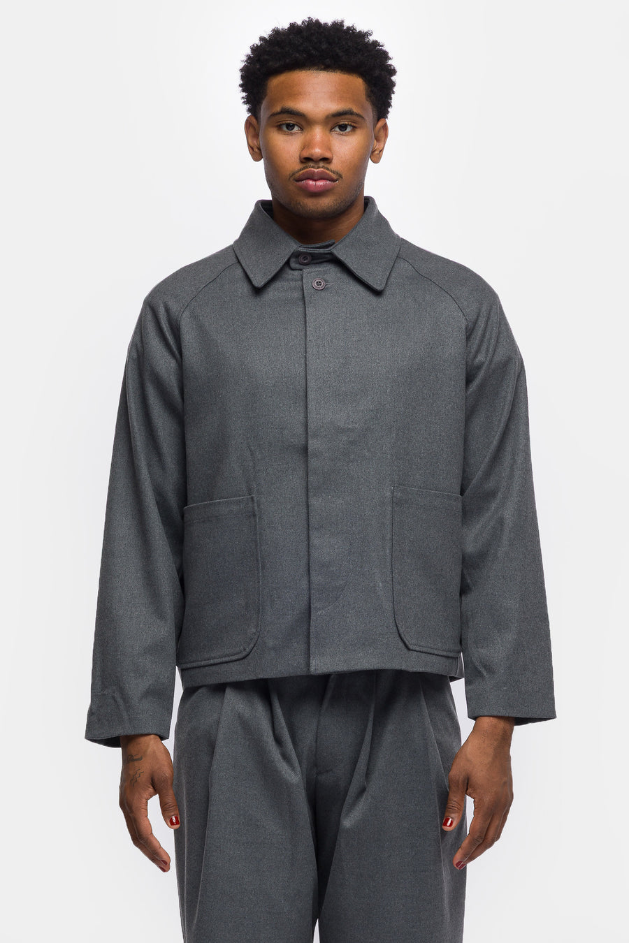 Estudio Niksen Raglan Pocket Jacket in Grey - Notre
