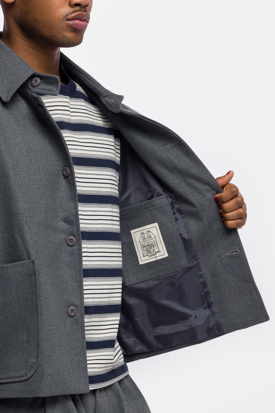 Estudio Niksen Raglan Pocket Jacket in Grey - Notre