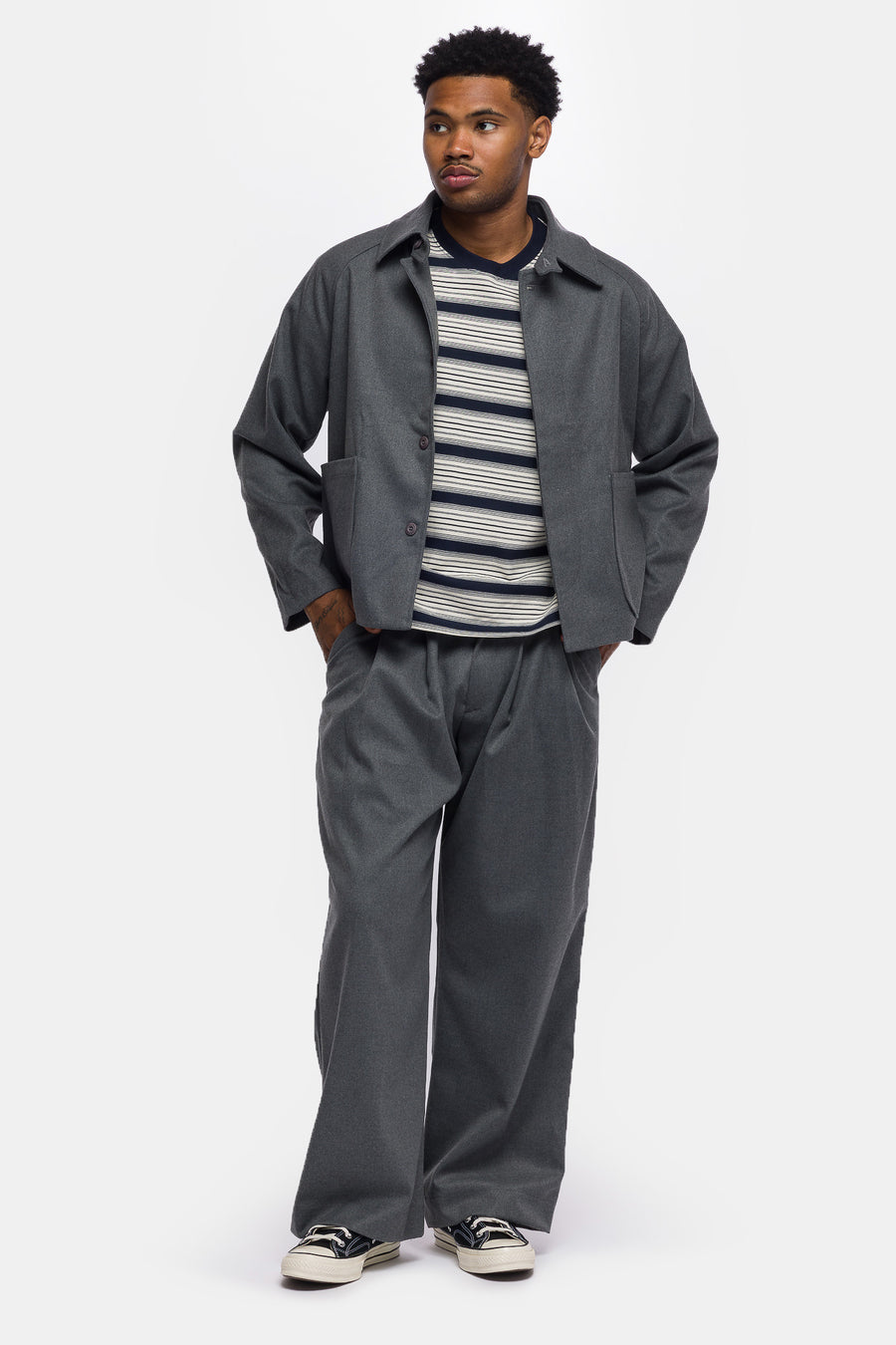 Estudio Niksen Raglan Pocket Jacket in Grey - Notre