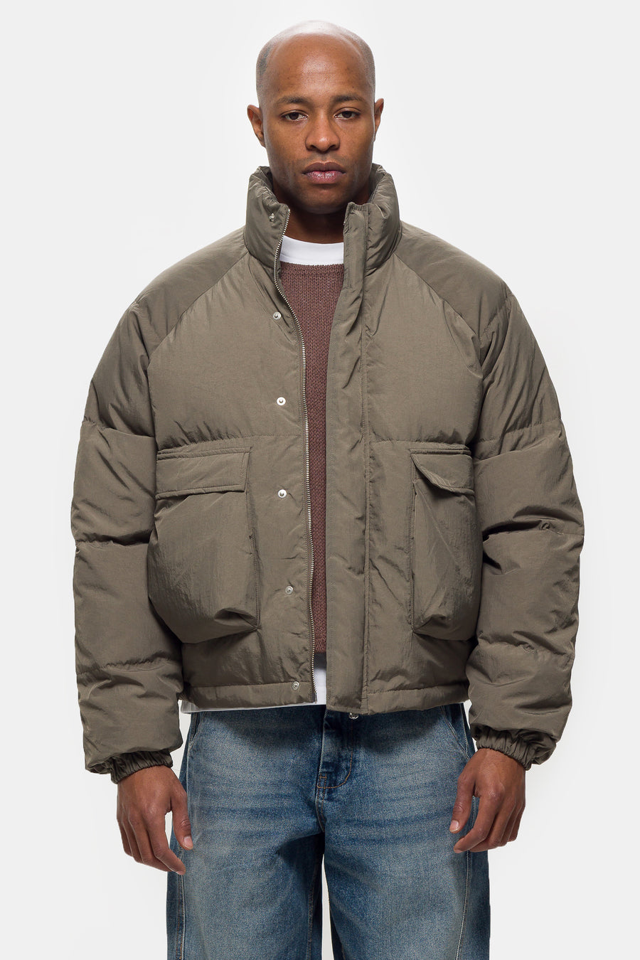 Estudio Niksen Raglan Puffer Jacket in Khaki - Notre