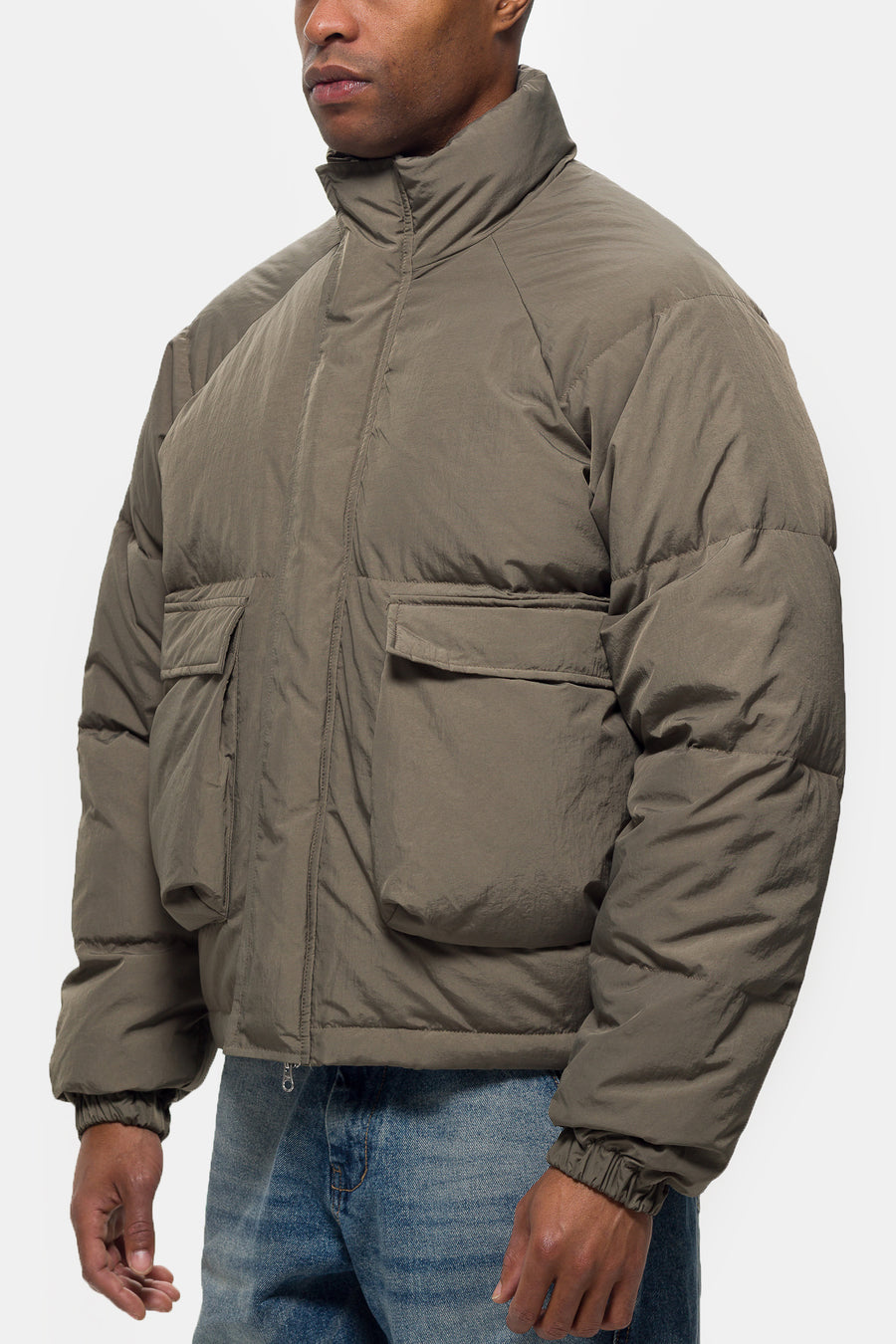 Estudio Niksen Raglan Puffer Jacket in Khaki - Notre