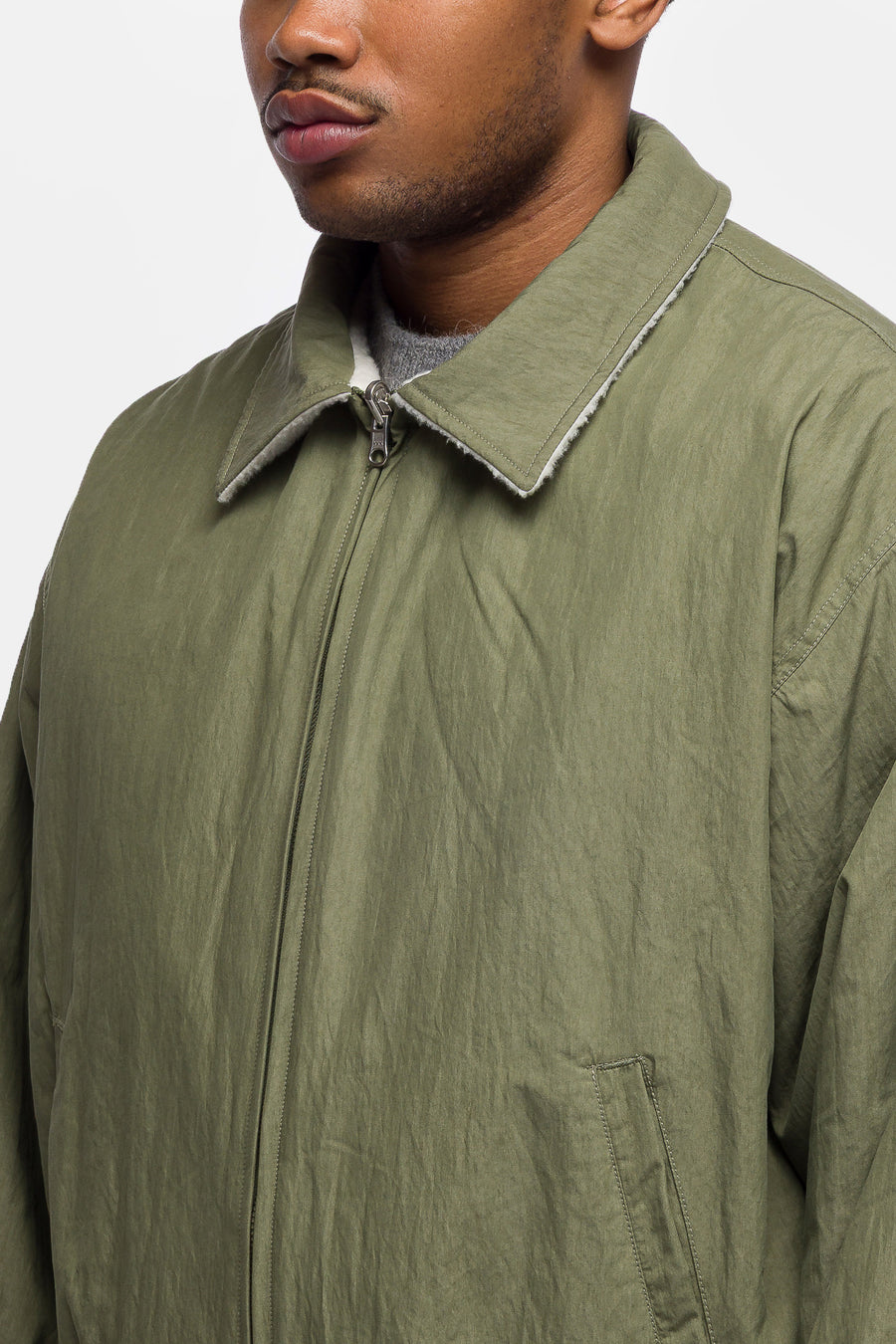 Estudio Niksen Reversible Bomber Jacket in Khaki - Notre