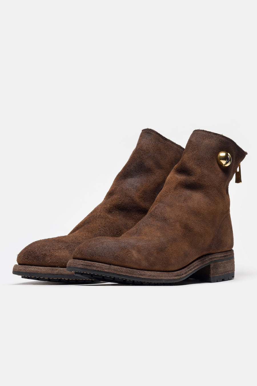 UNDERCOVER Undercover 966V_EYE Reverse Horse Leather Back Zip Boot in Brown - Notre