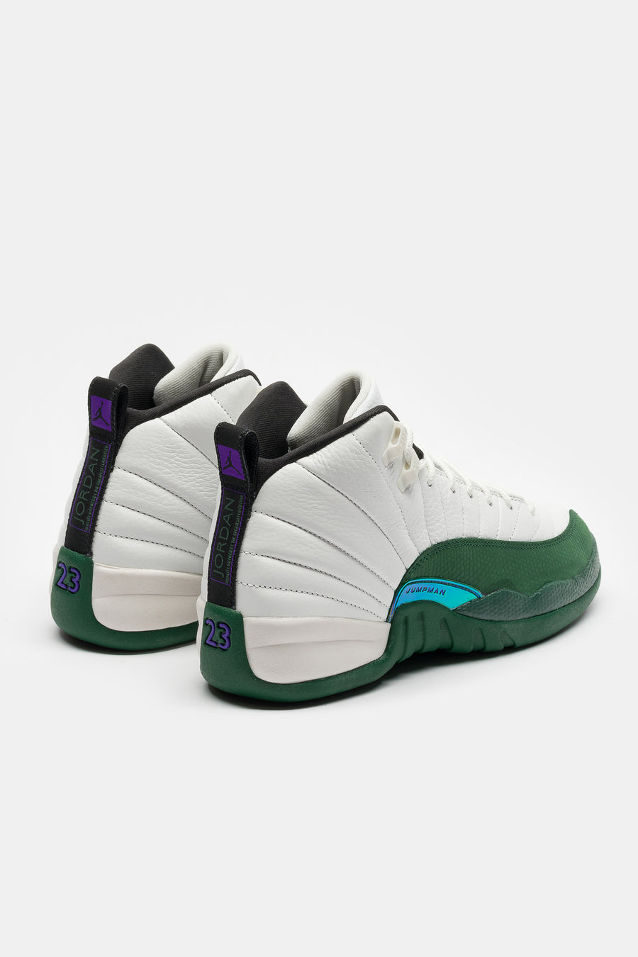 Jordan Air Jordan 12 Retro Grade School Sneaker in Summit White/Gorge Green - Notre