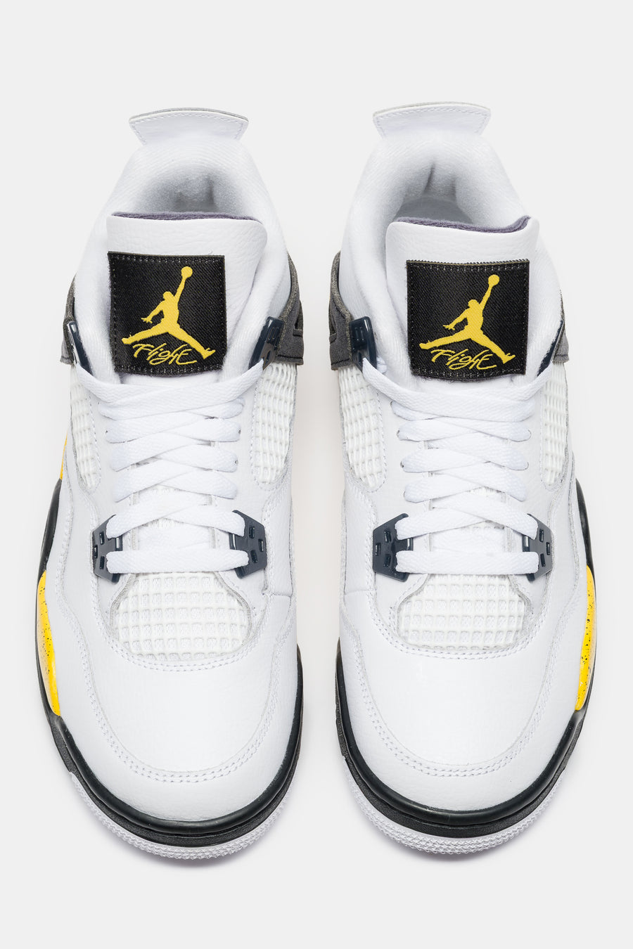 Jordan Air Jordan 4 Retro Grade School Sneaker in White/Tour Yellow/Dark Blue Grey/Black - Notre
