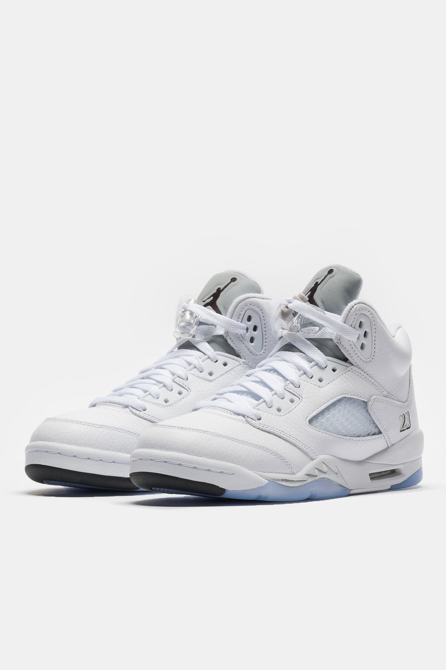 Jordan Air Jordan 5 Retro Grade School Sneaker in White/Black/Metallic Silver - Notre