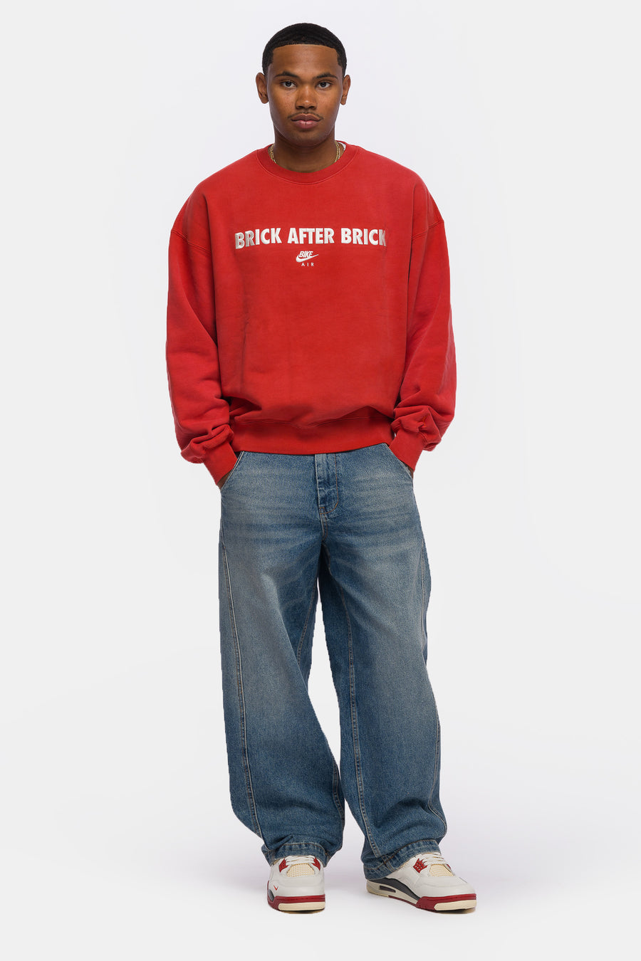 Jordan Nigel Sylvester Bike Air Crewneck in Cinnabar - Notre