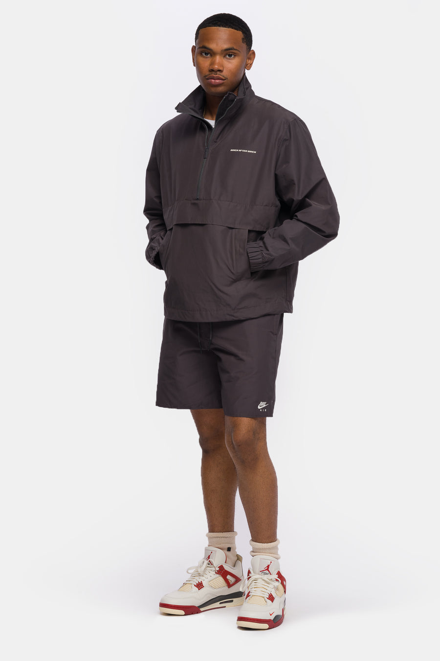 Jordan Nigel Sylvester Bike Air Half Zip Jacket in Anthracite/Sail - Notre