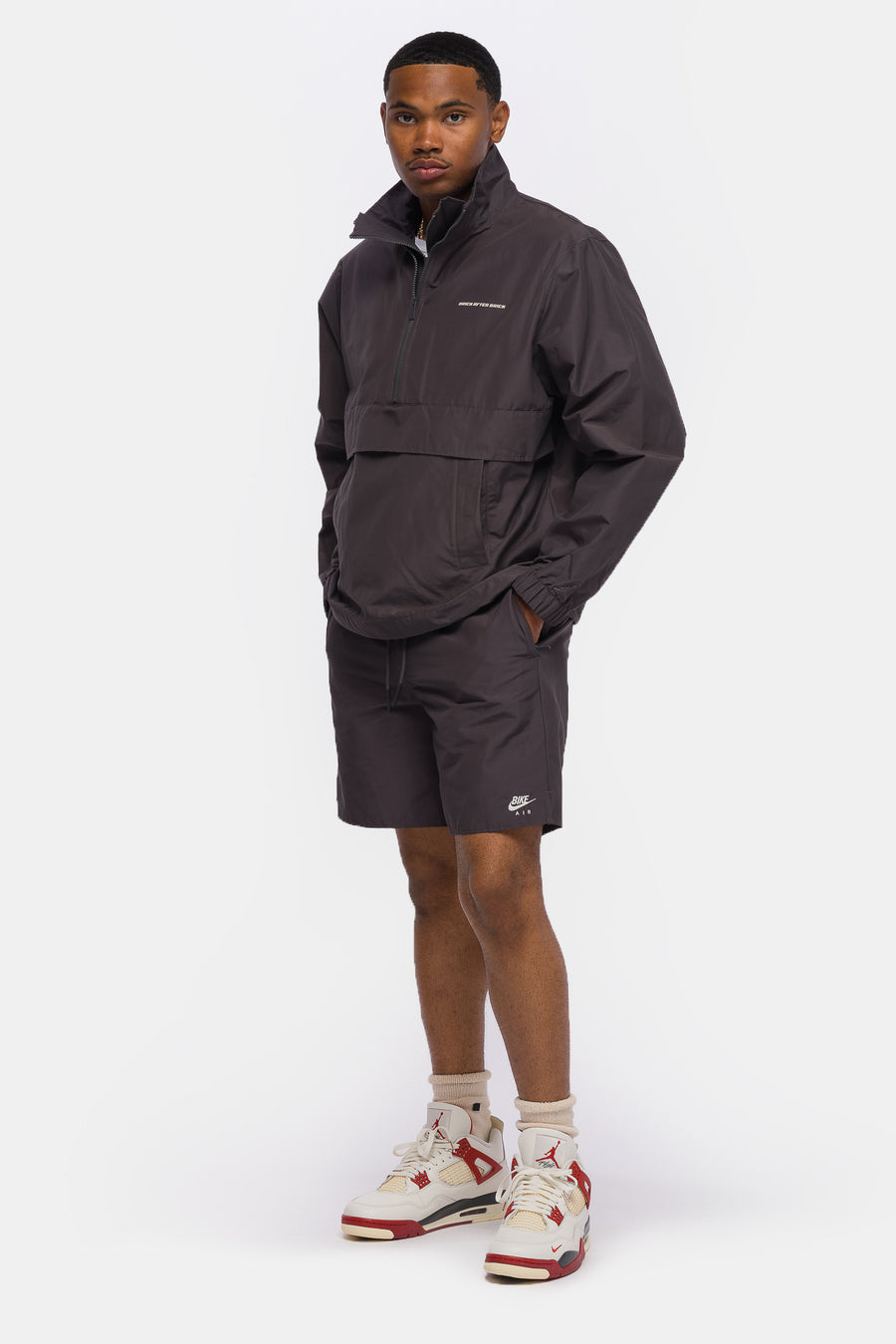 Jordan Nigel Sylvester Bike Air Short in Anthracite/Sail - Notre
