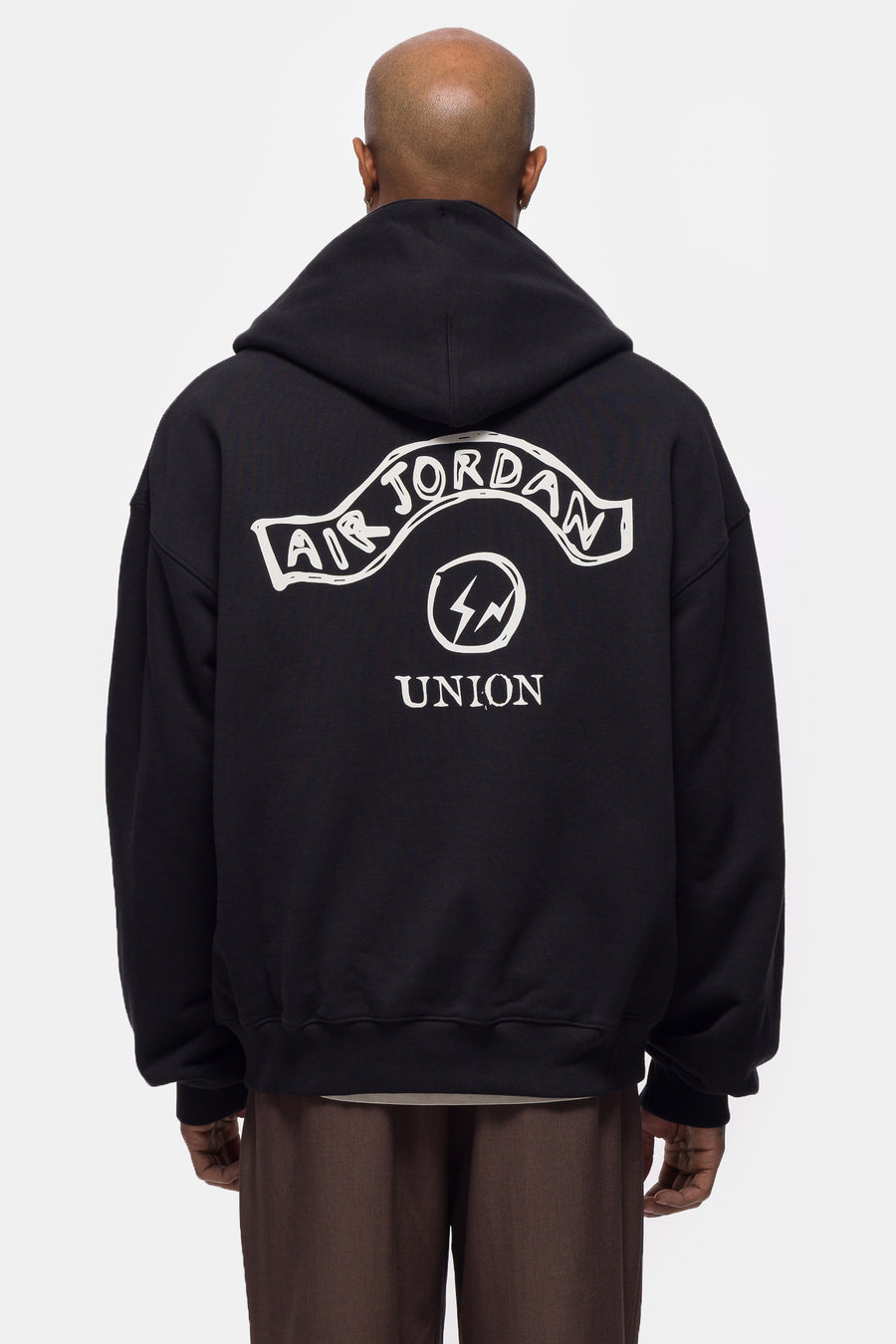 Jordan Union x Fragment Full-Zip Hoodie in Black/Sail - Notre