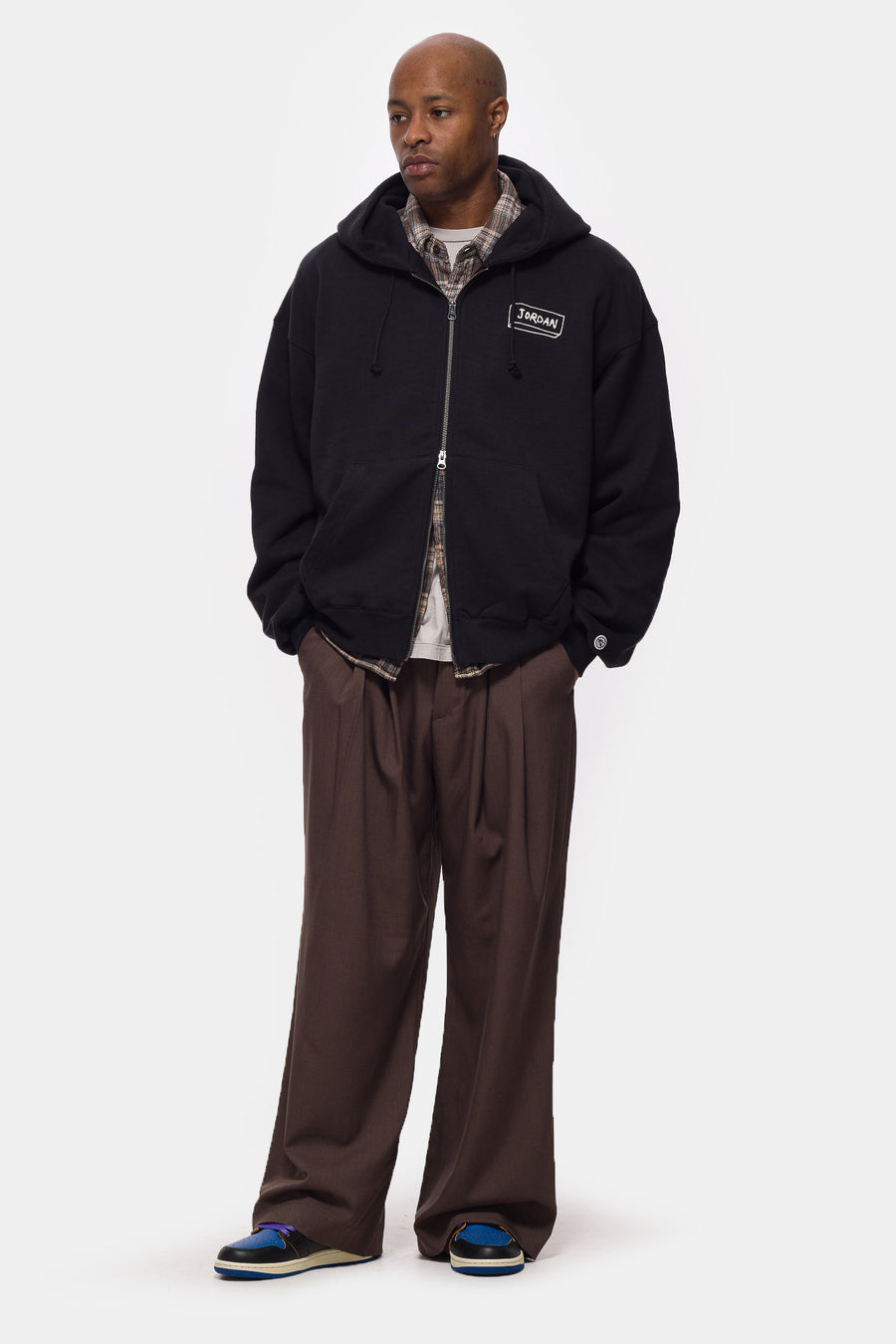 Jordan Union x Fragment Full-Zip Hoodie in Black/Sail - Notre