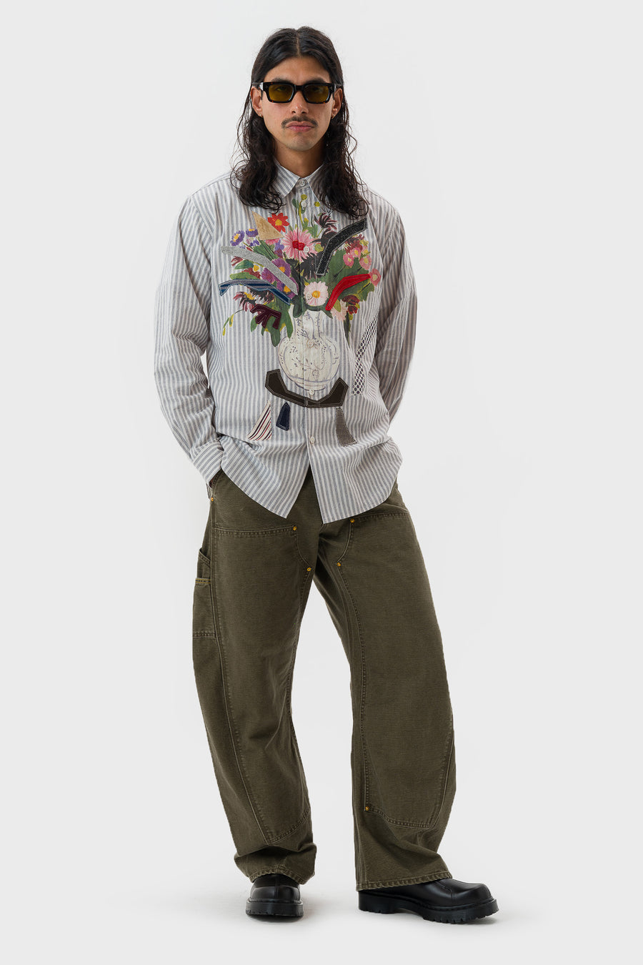 Khoki 3D Cutting Painter Pant in Khaki - Notre