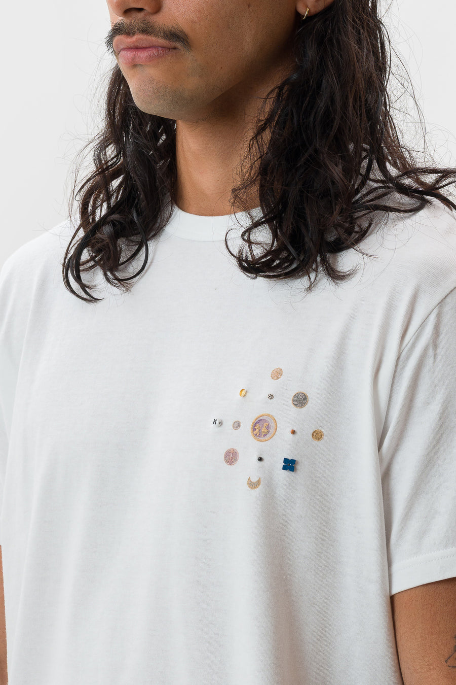 Khoki Beaded T-Shirt in White - Notre