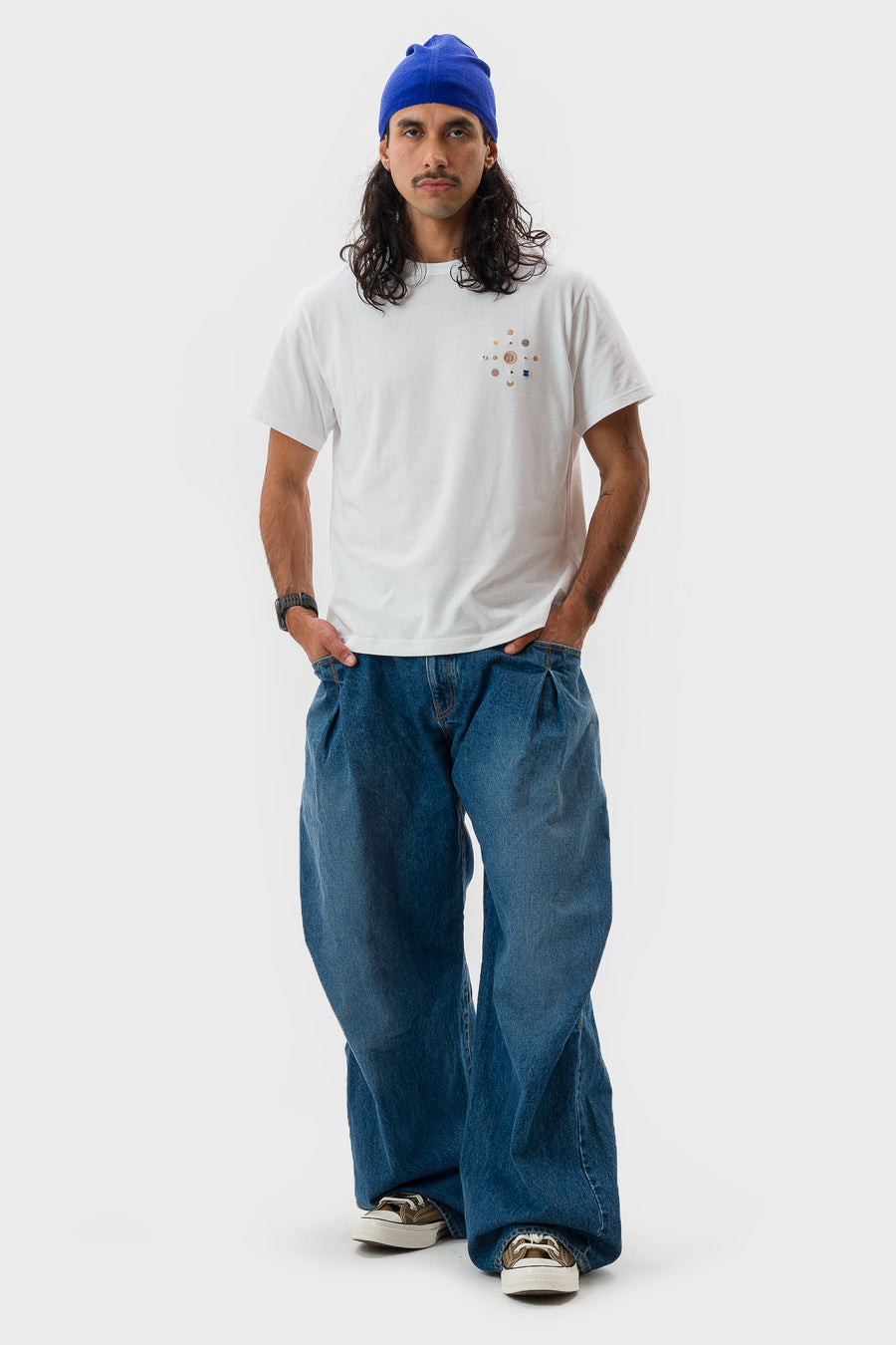 Khoki Beaded T-Shirt in White - Notre