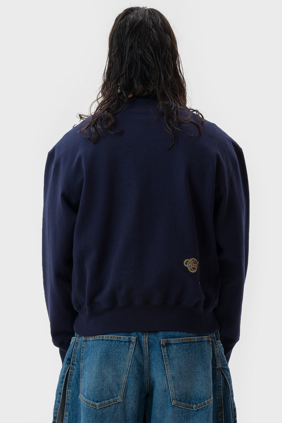 Khoki Hand Stitched Sweatshirt in Navy - Notre